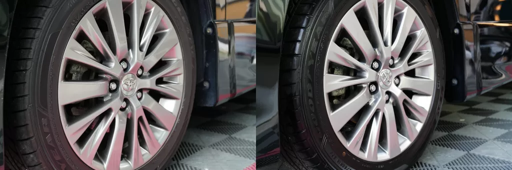 熊谷市 トヨタ アルファード ホイール 洗浄 施工前後 比較