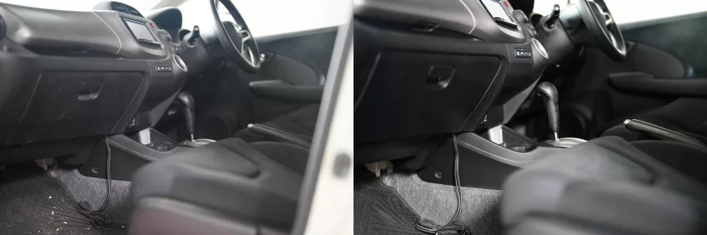深谷市 洗車 ホンダ フィット 車内清掃 施工前後 比較