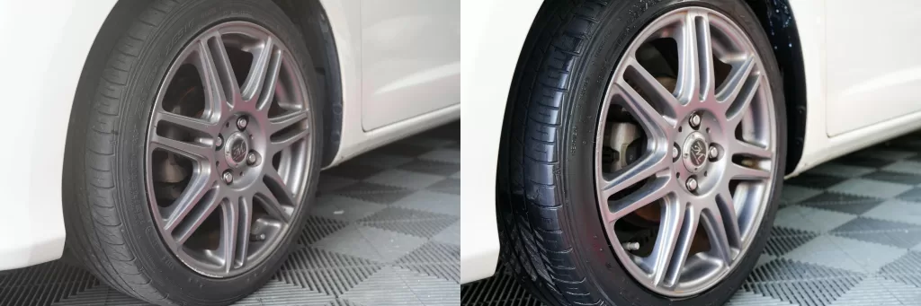 深谷市 洗車 ホンダ フィット ホイール洗浄 施工前後 比較